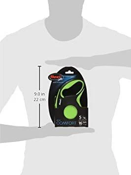 FLEXI New Comfort Retractable Dog Leash (Tape), 16 ft, Green - Image 5