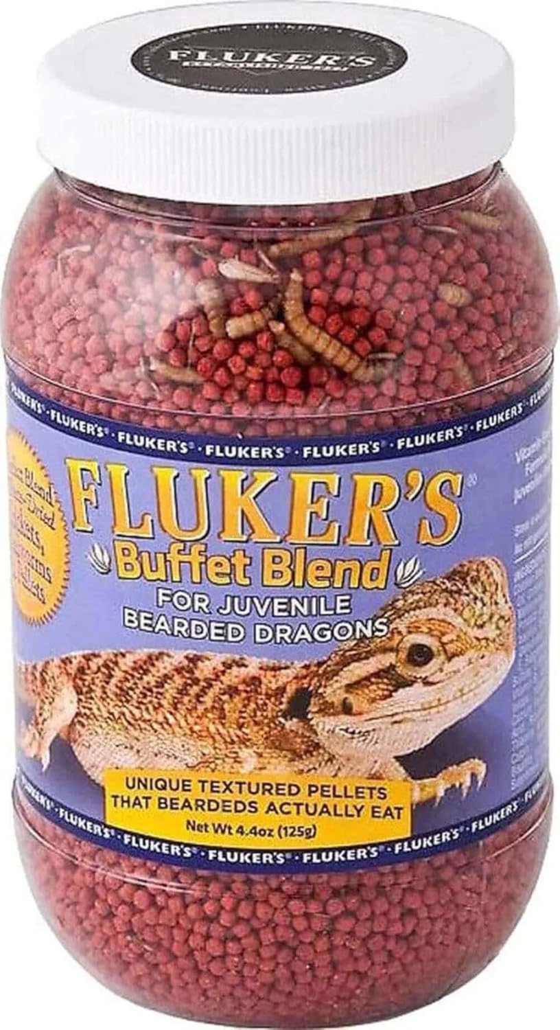 Fluker's Buffet Blend Juvenile Bearded Dragon Diet, Mealworms, Crickets and Pellets - Image 2
