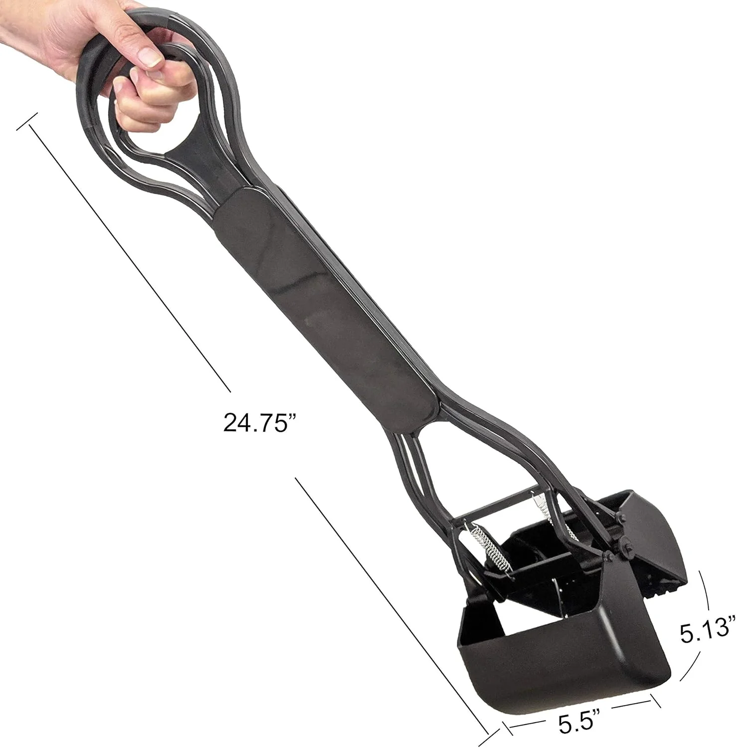 Four Paws Allen's Spring Action Dog Scooper For Grass Standard Black - Image 4
