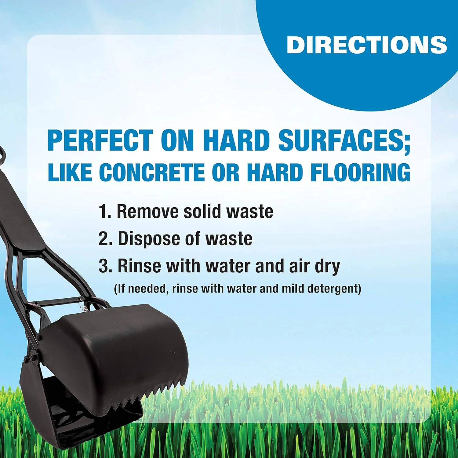 Four Paws Allen's Spring Action Dog Scooper For Grass Standard Black - Image 5