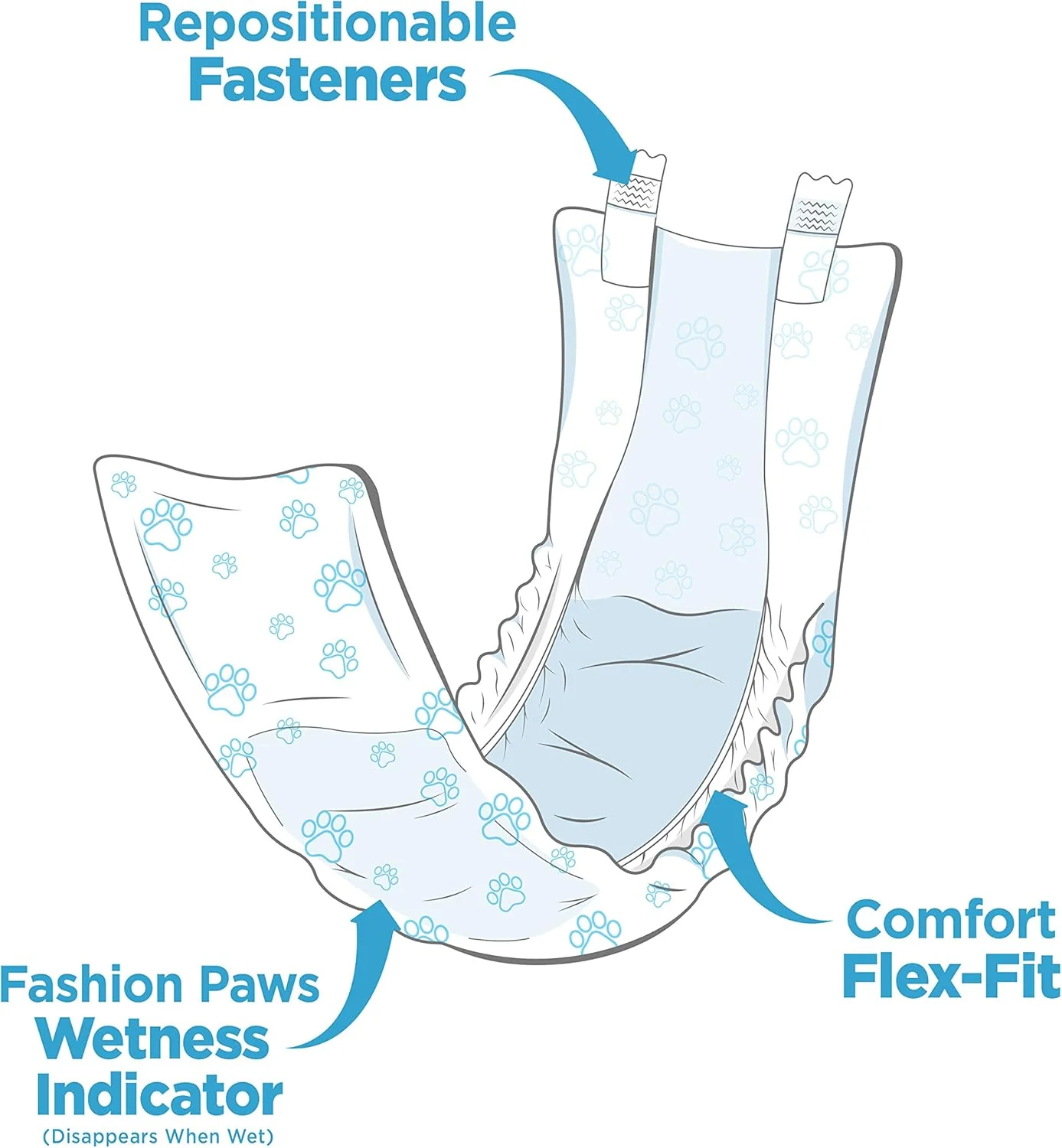 Four Paws Wee-Wee Super Absorbent Disposable Adjustable Dog Potty Training Male Wraps Diapers, Leak-Proof Protection for Puppies and Small Dogs - Image 4