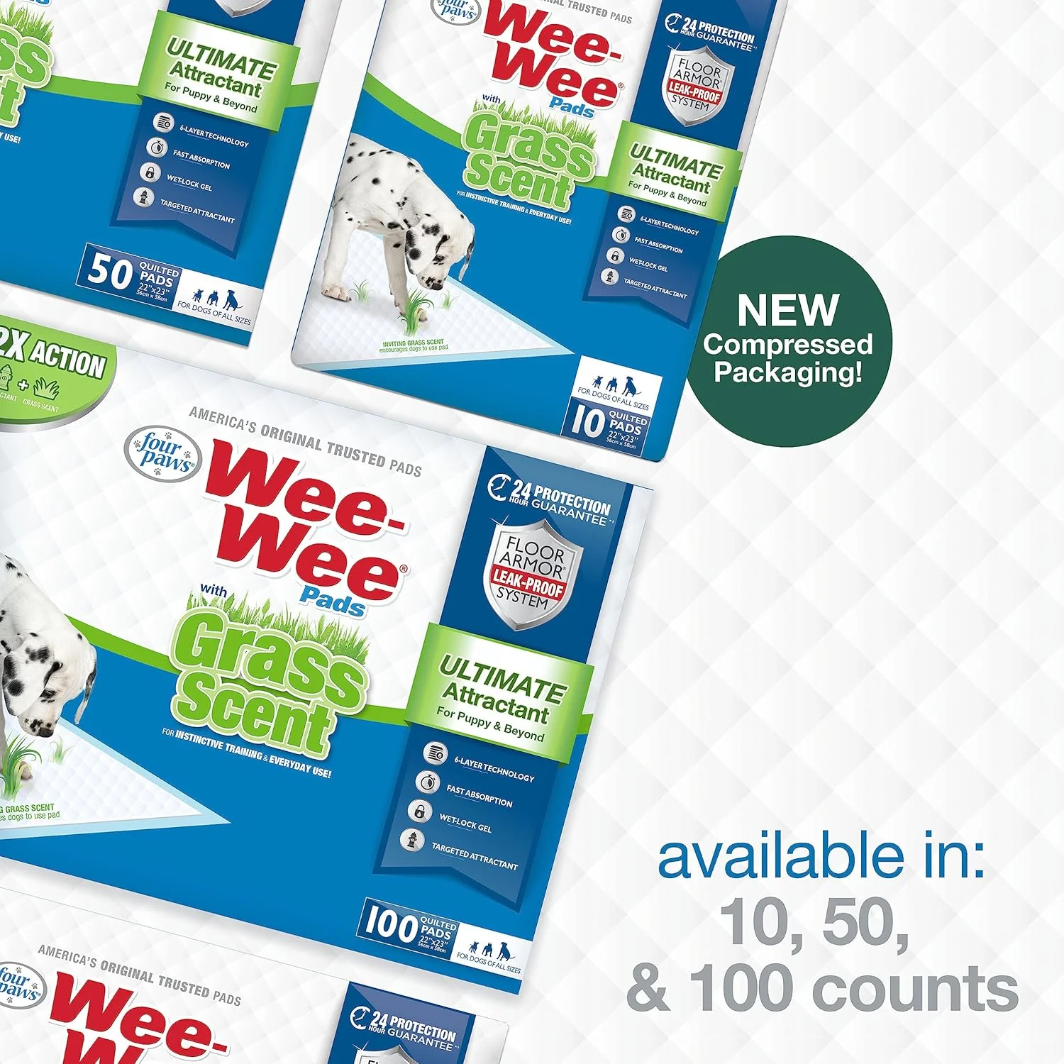 Four Paws Wee-Wee Ultimate Attractant Grass Scented Pee Pads for Dogs & Puppies, Leak-Proof Dog Housebreaking Instinctive Potty Training Floor Protection - Image 9
