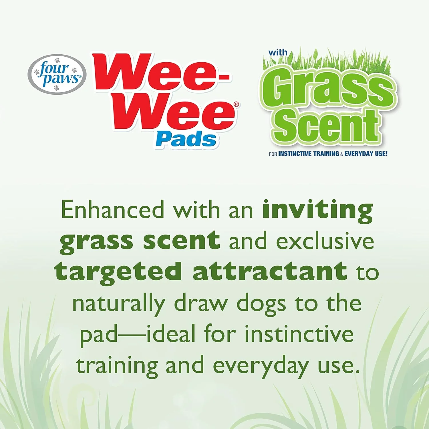 Four Paws Wee-Wee Ultimate Attractant Grass Scented Pee Pads for Dogs & Puppies, Leak-Proof Dog Housebreaking Instinctive Potty Training Floor Protection - Image 2