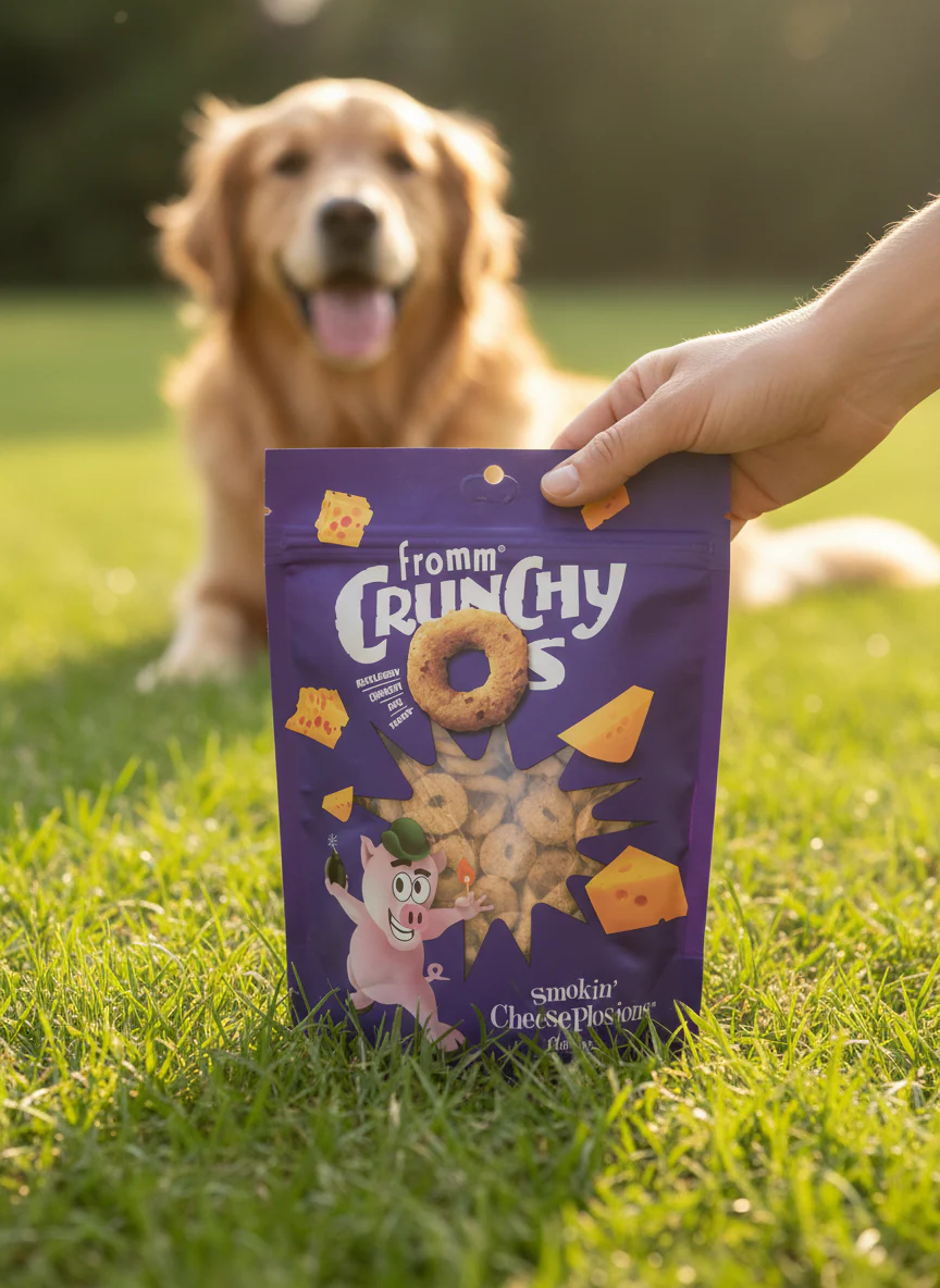 Fromm Crunchy Os Smokin' CheesePlosions Dog Treats - Premium Crunchy Dog Treats - Pork Recipe. - Image 2