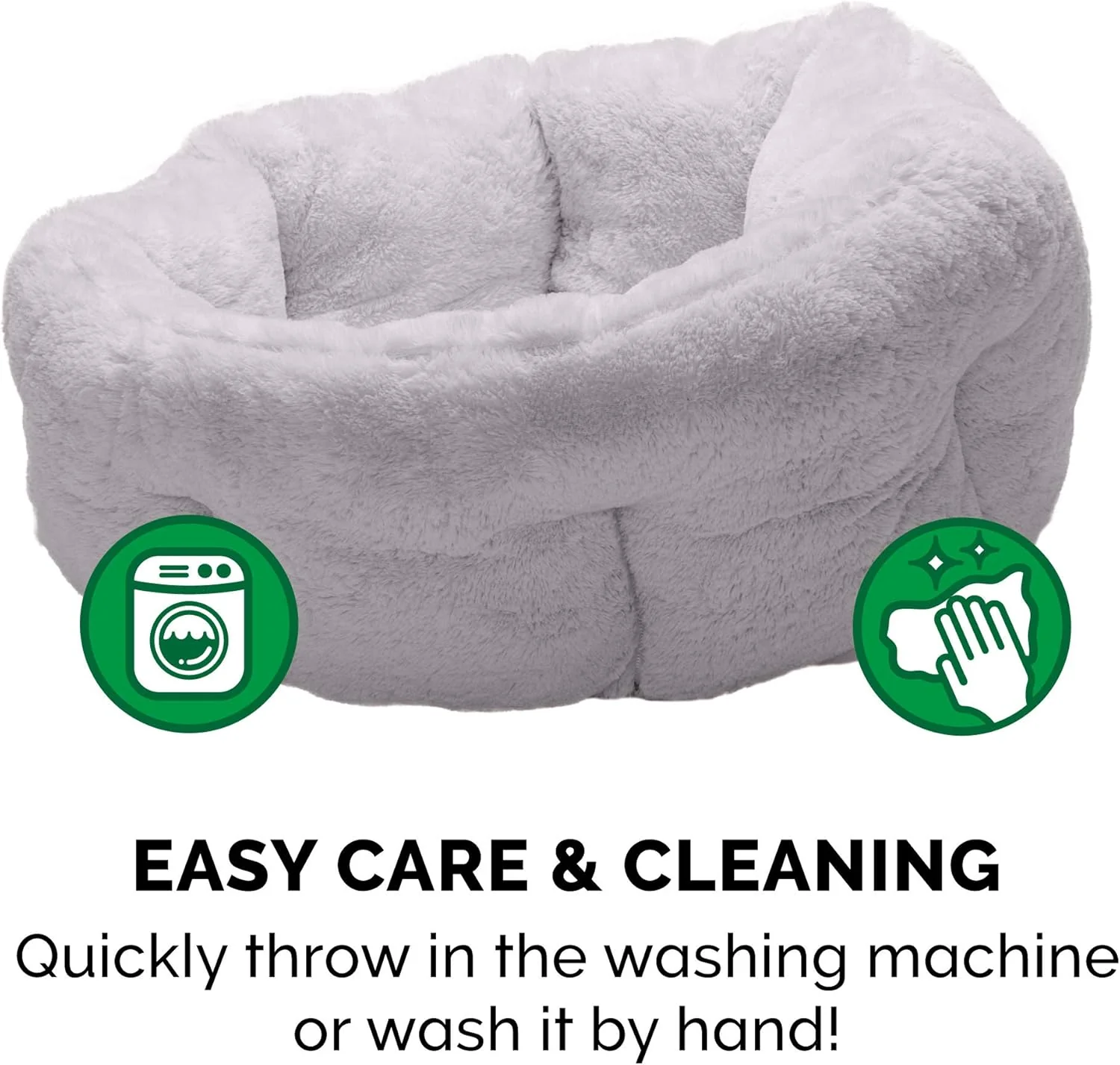 Furhaven 20" Round Self-Warming Pet Bed for Indoor Cats & Small Dogs, 100% Washable, For Pets Up to 20 lbs - Hi Lo Plush Luxe Faux Fur Cuddler - Gray, Small - Image 6
