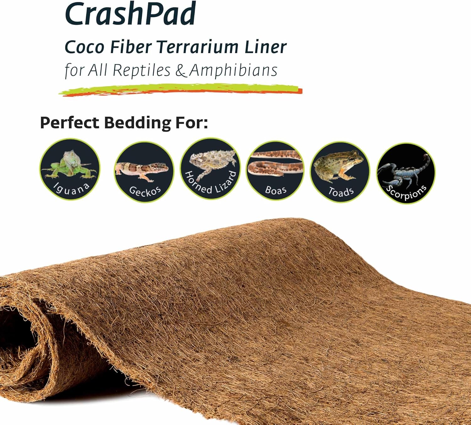 Galápagos CrashPad Coco Fiber Terrarium Liner - Coconut Fiber Substrate for Reptile Tank Accessories, Bearded Dragon, Leopard Gecko, Hermit Crab, and Snake Enclosures, 18 x 36 in, Natural - Image 4