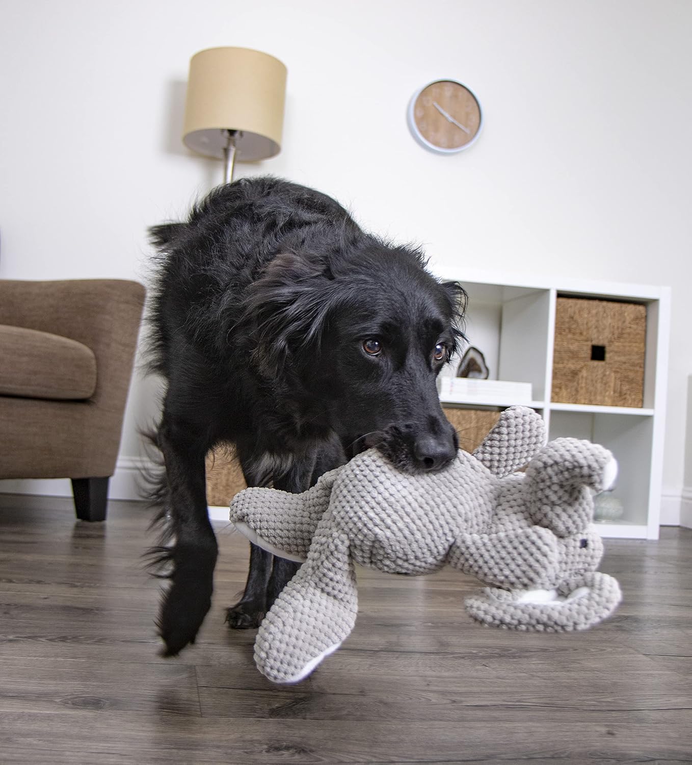 goDog Checkers Elephant Squeaky Plush Dog Toy, Chew Guard Technology - Gray, Large - Image 6