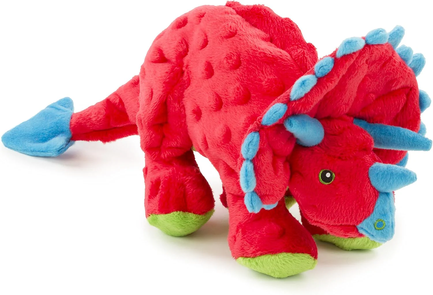 goDog Dinos Frills Squeaky Plush Dog Toy, Chew Guard Technology - Red - Image 2