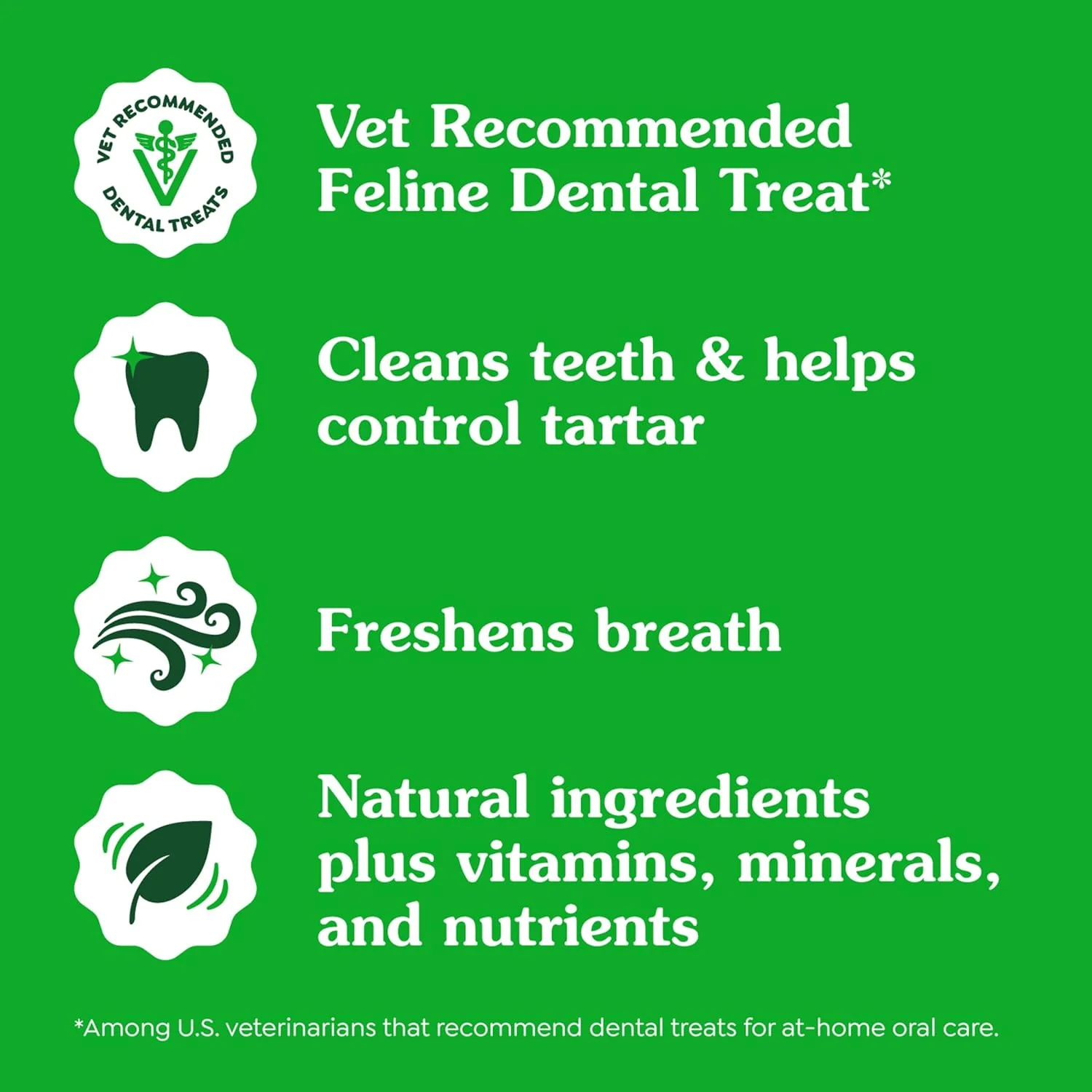 Greenies Feline Adult Dental Cat Treats, Oven Roasted Chicken Flavor, 9.75 oz. Tub - Image 3