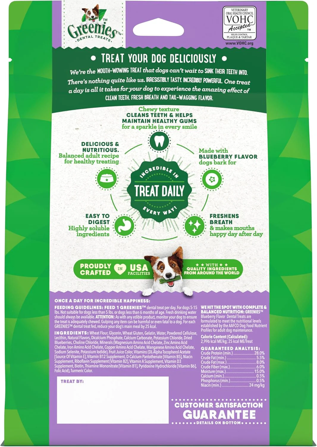 Greenies Teenie Natural Dental Care Dog Treats Blueberry Flavor - Image 2