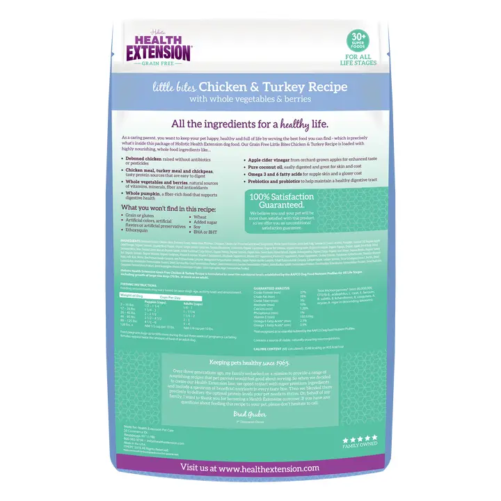 Health Extension Grain Free Little Bites Chicken & Turkey Dog 12 lb - Image 2