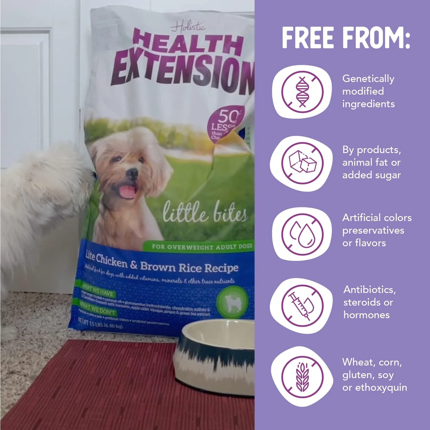 Health Extension Little Bites Lite Chicken & Brown Rice Dry Dog Food (15 lb / 6.8 kg) - Natural Formula with Probiotics & Superfoods for Overweight Adult Dogs - Image 6