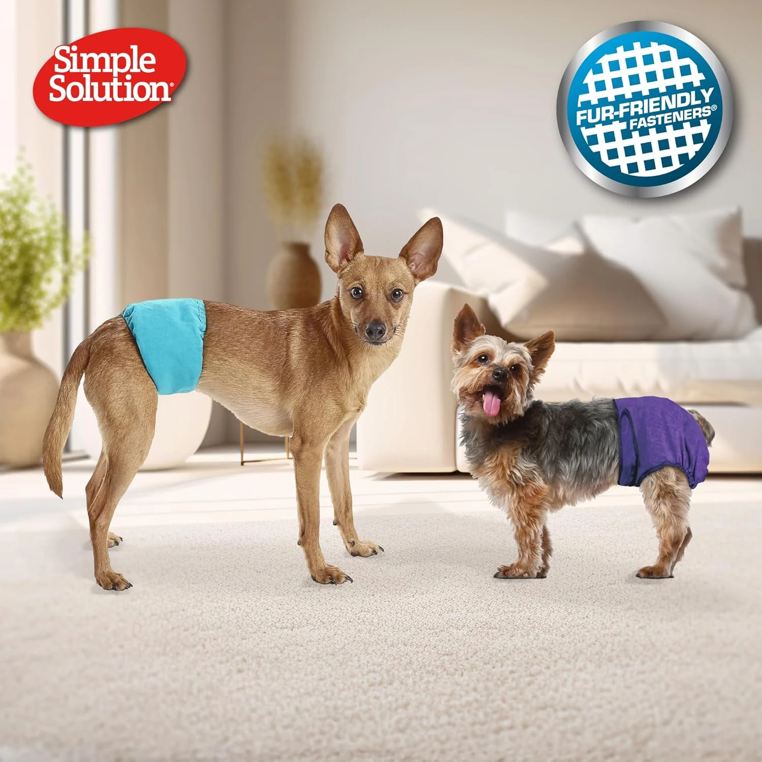 HERO PET Simple Solution Absorbent Male Wraps with Leak Proof Fit | Excitable Urination, Incontinence,1 Reusable Dog Diaper Per Pack,Whites & Tans - Image 2