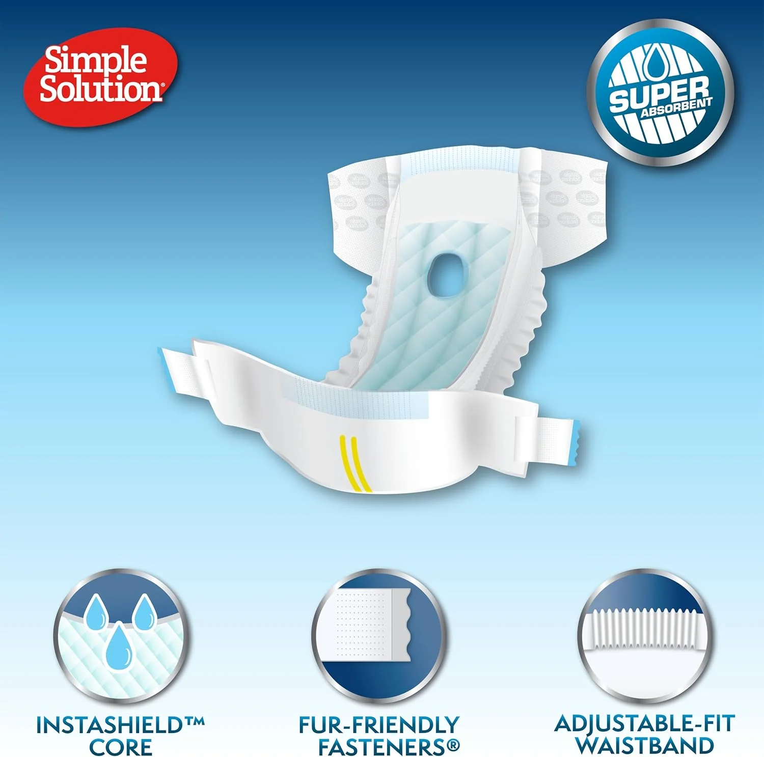 HERO PET Simple Solution Disposable Dog Diapers for Female Dogs | Super Absorbent Leak-Proof Fit | Large | 12 Count (Pack of 1) - Image 2