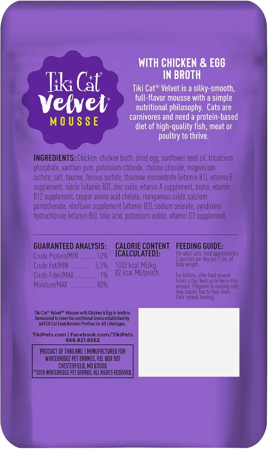 Tiki Cat Luau Velvet Mousse, Chicken & Egg in Broth, Complete Nutrition for Balanced Diet, Wet Cat Food For All Life Stages - Image 2