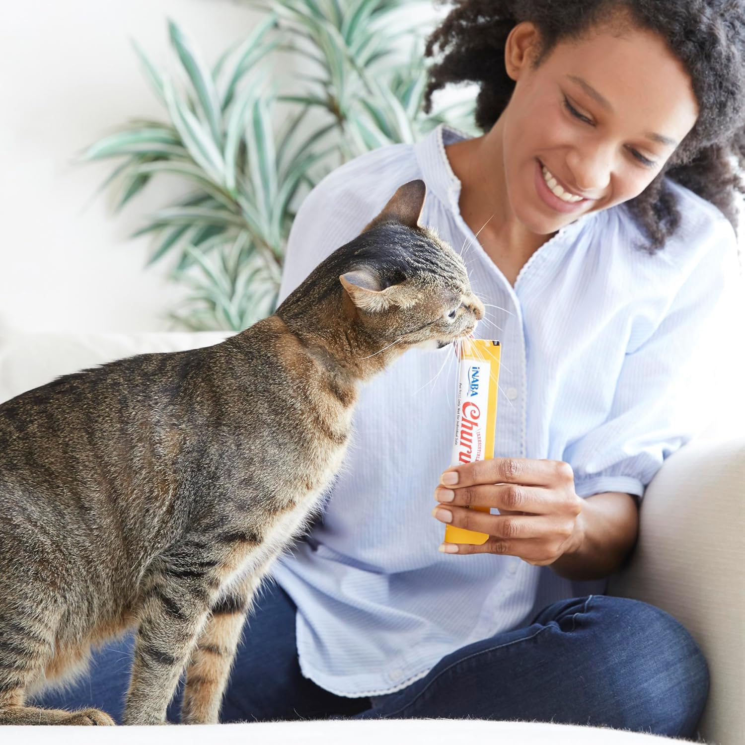 INABA Churu Cat Treats, Grain-Free, Lickable, Squeezable Creamy Purée Cat Treat/Topper with Vitamin E & Taurine, 0.5 Ounces Each, 40 Tubes, Tuna & Seafood Variety Box - Image 7