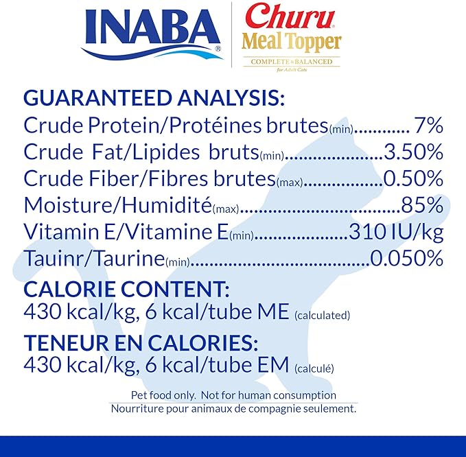 INABA Churu Meal Topper for Cats, Complete & Balanced, Creamy, Lickable Purée Cat Food Topper, 0.5 Ounce Tube, 4 Tubes (4 per Pack), Chicken with Cheese Recipe - Image 6