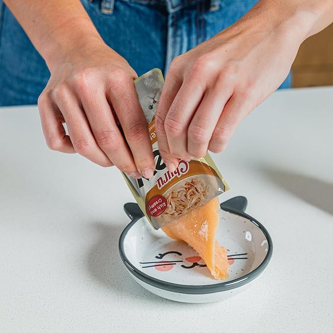 INABA Churu Stew for Cats, Broth Gelée with Shredded Chicken Side Dish Pouch with Vitamin E, Chicken with Salmon Recipe - Image 6
