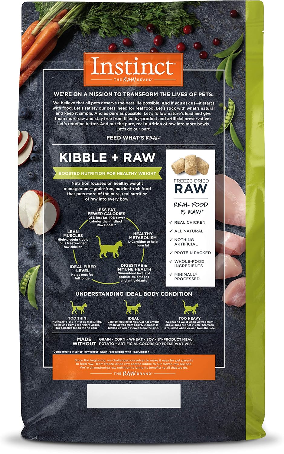 Instinct Raw Boost Healthy Weight, Natural Dry Cat Food with Freeze Dried Pieces, Grain Free Recipe - Real Chicken - Image 2
