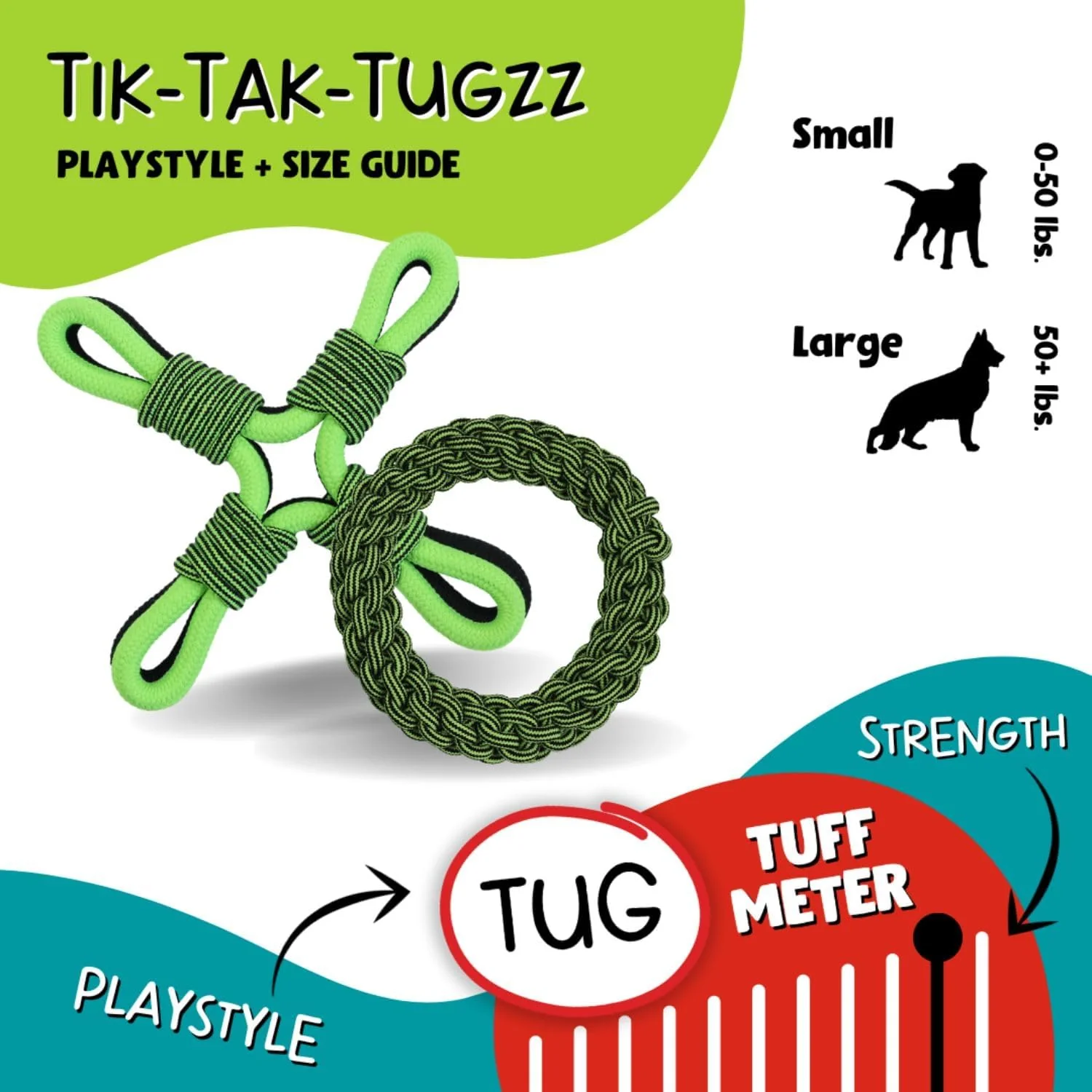 Jolly Pets TIK-Tak-Tugzz Rope Dog Toy - Image 6