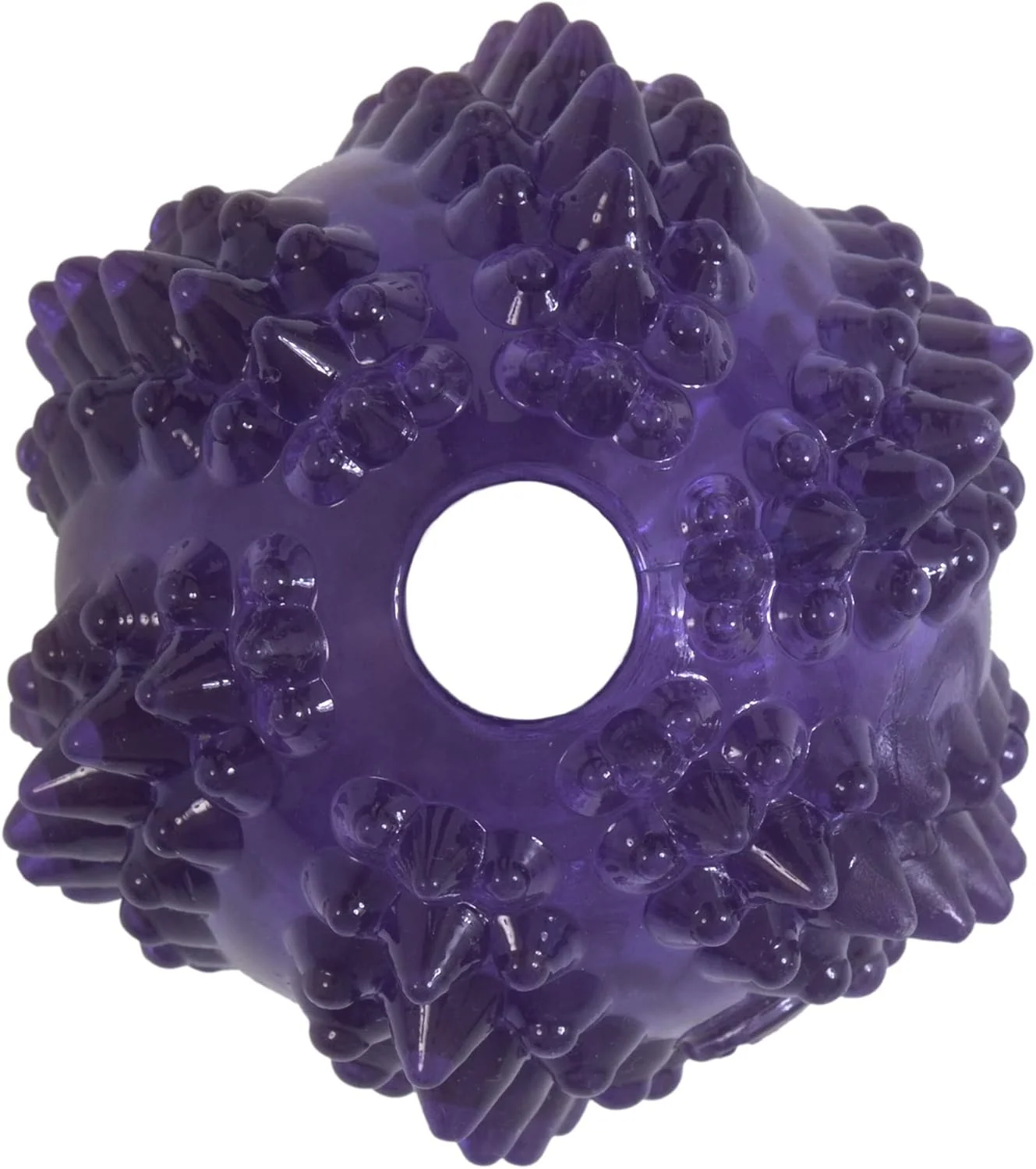 JW Pet BRISTLY Cactus Ball Dog Toy, Purple - Image 3