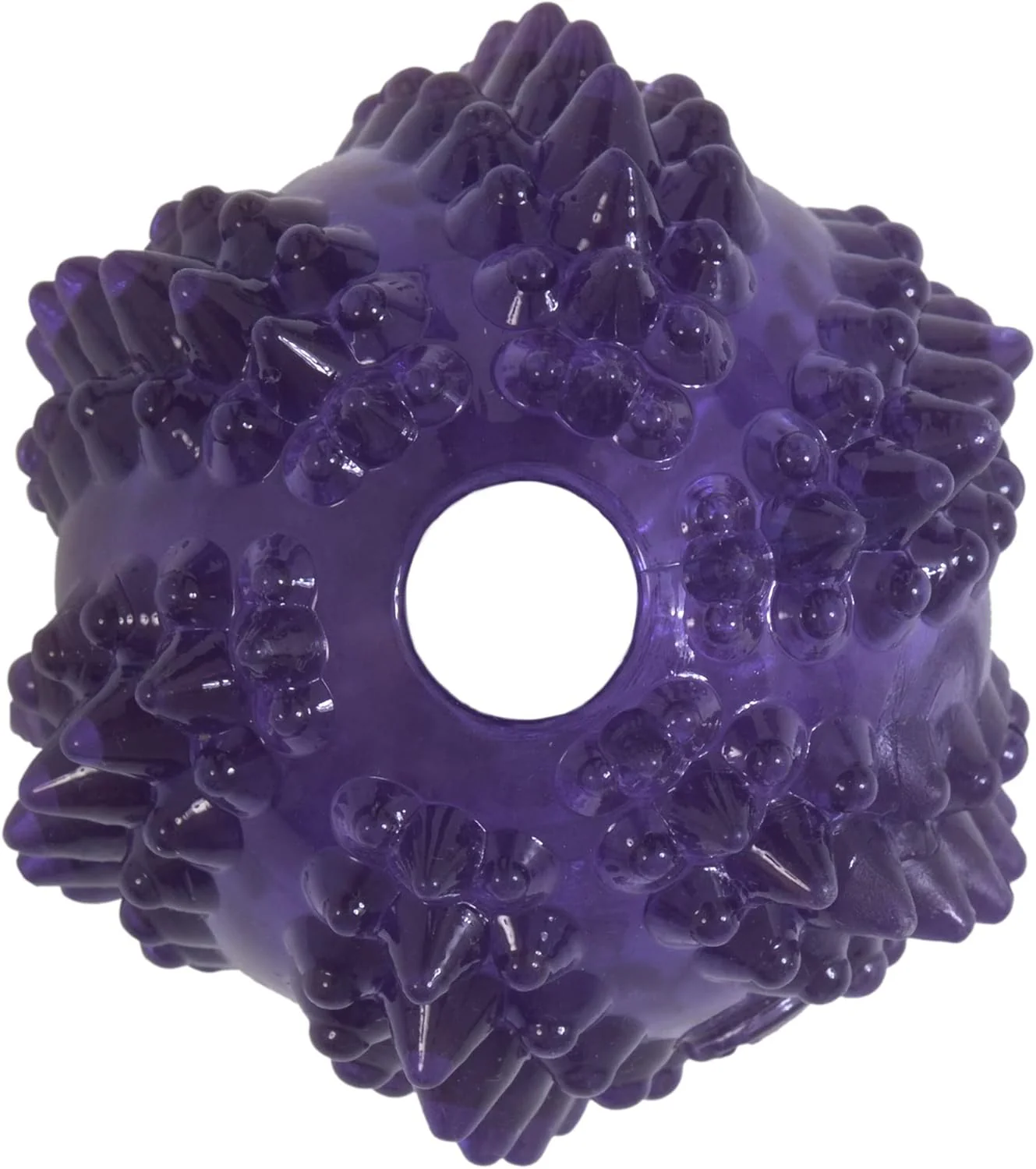 JW Pet BRISTLY Cactus Ball Dog Toy, Purple - Image 4