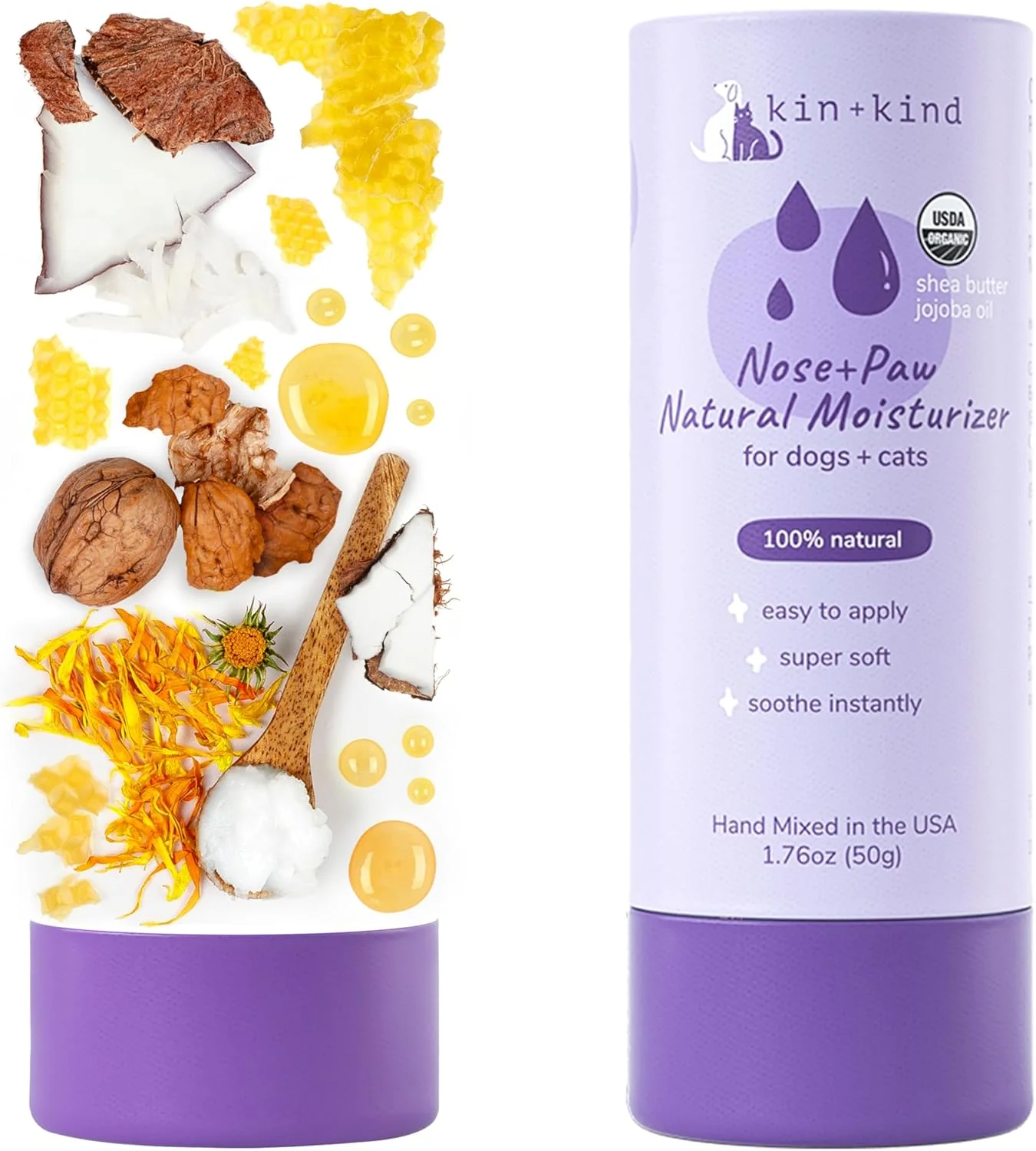 kin+kind Organic Dog and Cat Nose and Paw Balm Stick - 1.76oz Shea Butter - Pet Supplies for Puppies and Dogs - Dog Accessories, Dog Supplies, Dog Paw Balm, Dog Nose Balm, Paw Butter Balm for Dogs - Image 7