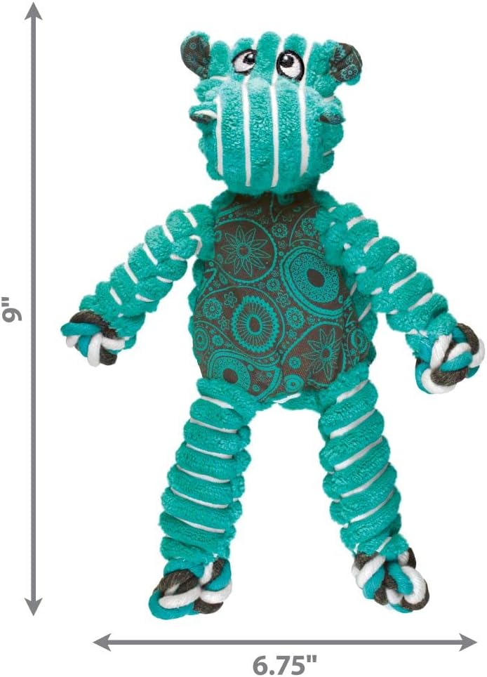 KONG Floppy Knots Hippo Dog Toy – Small/Medium Green - Image 6