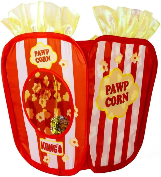 KONG Play Spaces Pawpcorn Cat Toy – Interactive Foldable Cat Hideout & Play Den - Image 3