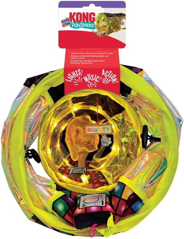 KONG Play Spaces Rave Cave - Motion Activated Tunnel with Music/Lights - for Cats - Image 3