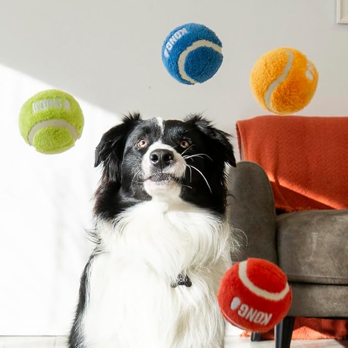 KONG Sport Softies Sherpa Fleece Covered Tennis Balls No Squeaker Quiet Dog Toy - Image 5