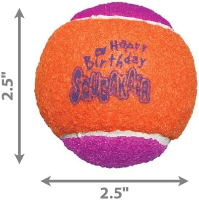 KONG - Squeakair® Birthday Balls - Dog Toy Premium Squeak Tennis Balls, Gentle on Teeth - Image 2