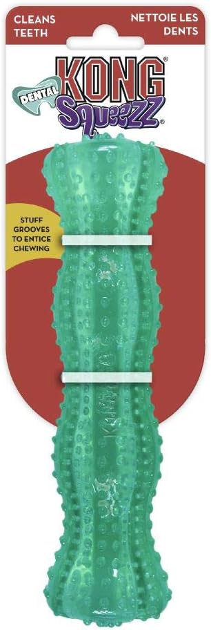 KONG Squeezz Dental Stick - Dog Toy for Cleaning Teeth - Flexible Chew Toy for Gentle & Mild Chewers - Image 2