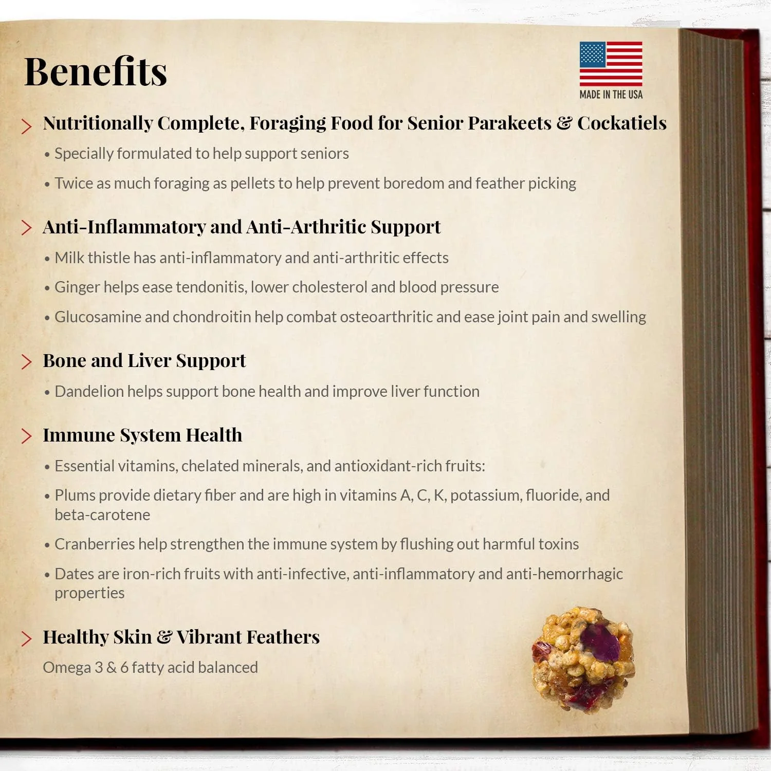LAFEBER'S Senior Bird Nutri-Berries Pet Bird Food, Made with Non-GMO and Human-Grade Ingredients,  10 oz - Image 4