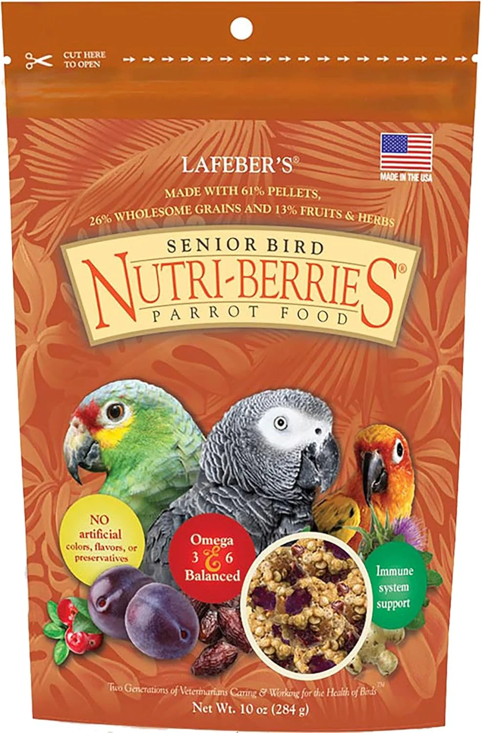 LAFEBER'S Senior Bird Nutri-Berries Pet Bird Food, Made with Non-GMO and Human-Grade Ingredients,  10 oz - Image 8
