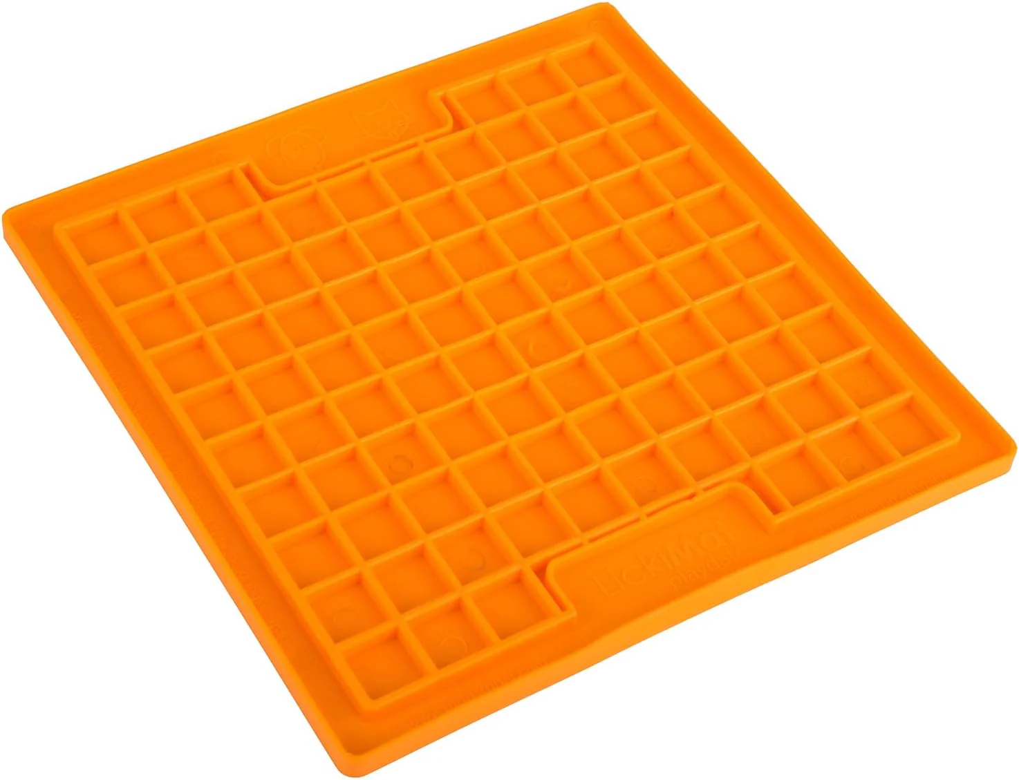 LickiMat Classic Playdate Slow Feeder for Dogs Lick Mat Boredom Anxiety Reducer Perfect for Food Treats Yogurt Liquid Food Peanut Butter Fun Alternative to a Slow Feed Dog Bowl, Orange - Image 4