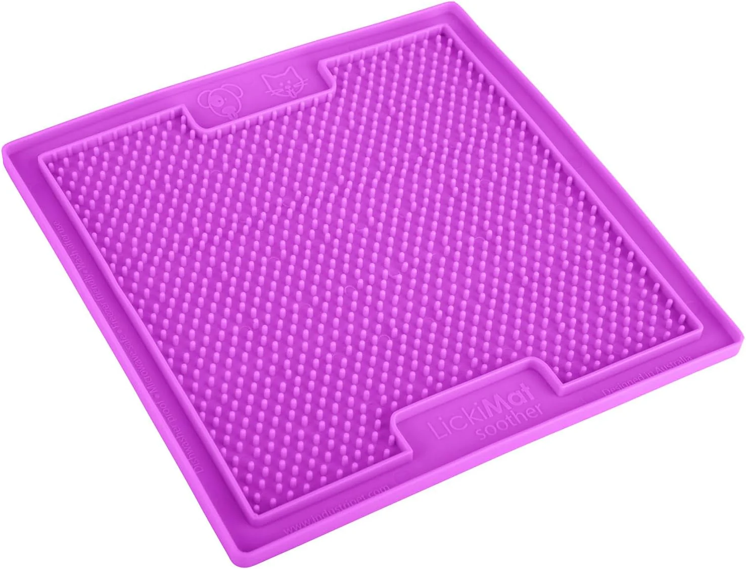 LickiMat Classic Soother Slow Feeder for Dogs Lick Mat Boredom Anxiety Reducer Perfect for Food Treats Yogurt Liquid Food Peanut Butter Fun Alternative to a Slow Feed Dog Bowl, Purple - Image 3