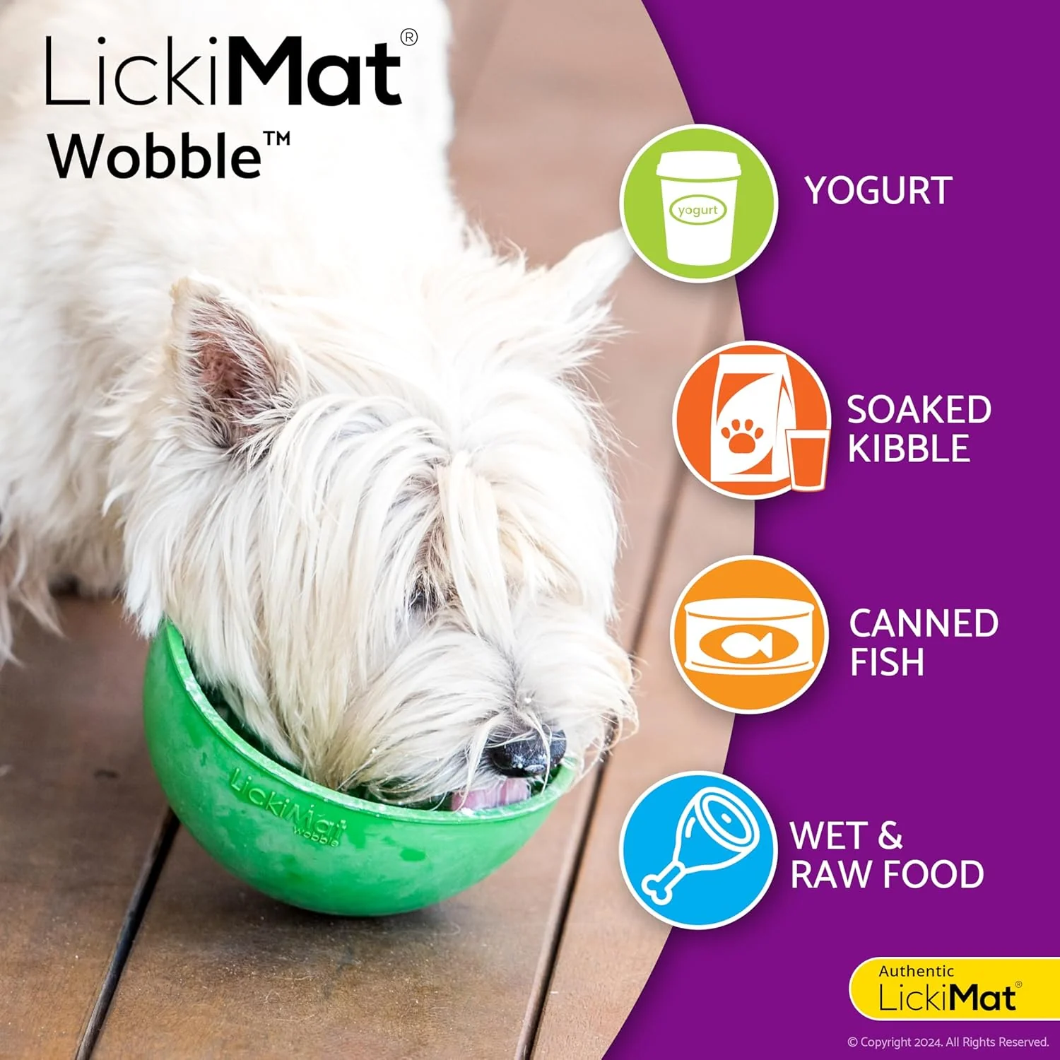 LickiMat Wobble, Dog Slow Feeder Bowl Lick Mat, Boredom Anxiety Reducer; Perfect for Food, Treats, Yogurt, or Peanut Butter. Fun Alternative to a Slow Feed Dog Bowl, Green - Image 4