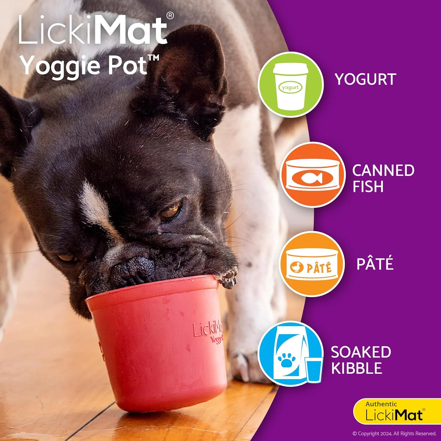 LICKIMAT Yoggie Pot - Distraction, Fun and Enrichment. Long Lasting Rubber Licking Treat Dispenser for All Dog Sizes and Slow Feeder for Small Dogs - Orange - Image 4