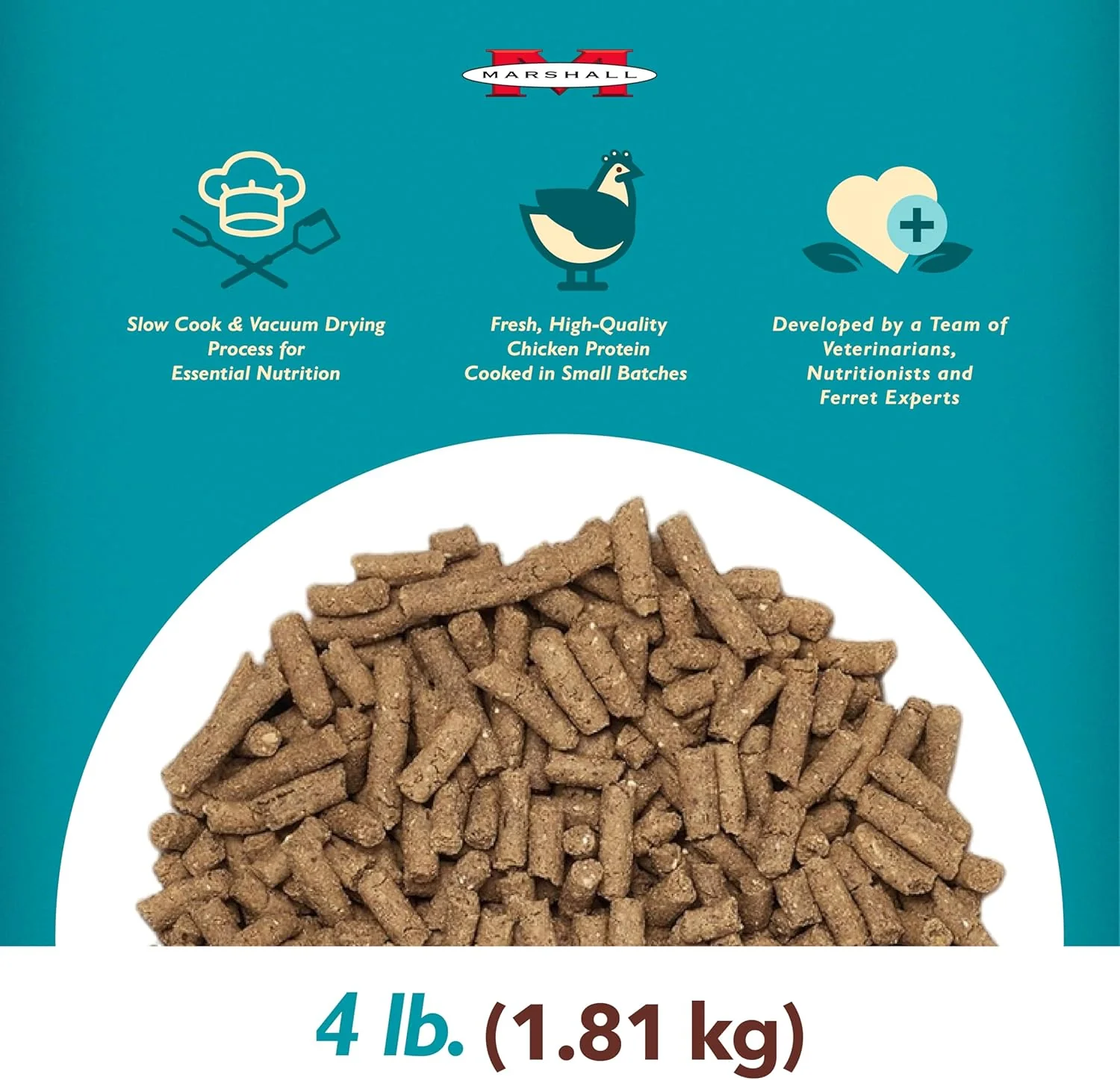 Marshall Pet Products Select Chicken Formula Premium Ferret Diet, 4 lbs – Protein-Rich Food for Balanced Nutrition, Digestive Support - Image 5