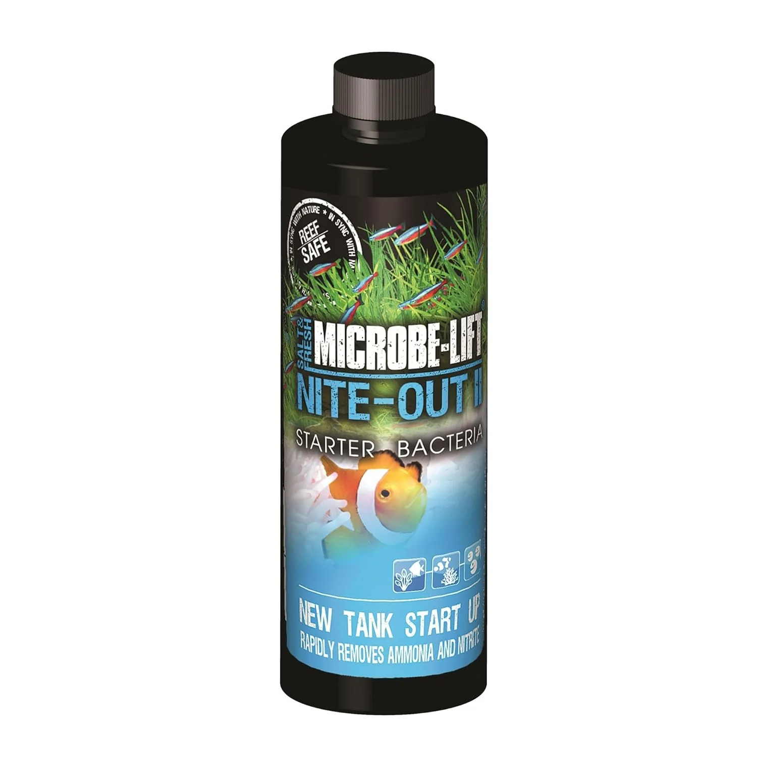 MICROBE-LIFT NITEH04 Nite-Out II Aquarium and Fish Tank Cleaner for Rapid Ammonia and Nitrite Reduction, Freshwater and Saltwater