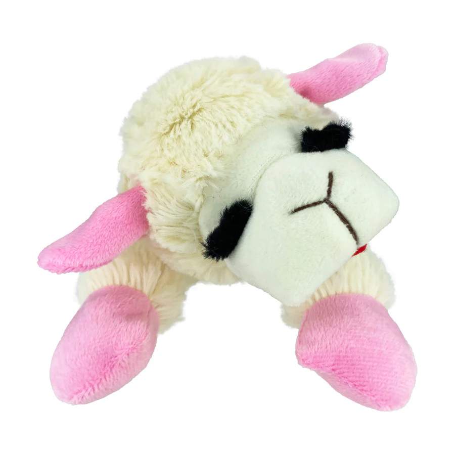 Multi Pet : Lamb Chop Dog Toy w/Pink Ribbon - Image 2