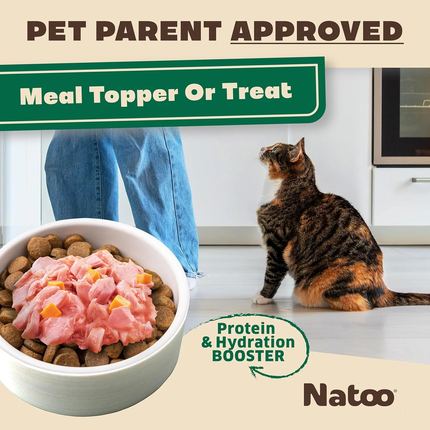 NATOO Cat Food Topper for Picky Eaters & Healthy Soft Cat Treat (Salmon & Pumpkin), Wet Food with Gravy, High Protein & Limited Ingredient, 2.4 oz (Case of 20) - Image 2
