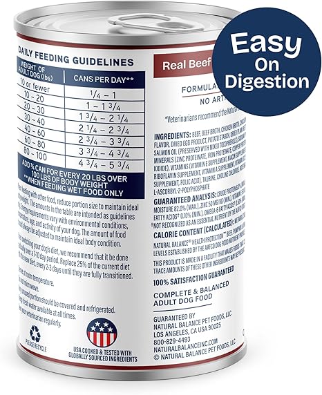 Natural Balance Health Protection Wet Dog Food - Whole Body Health, Easy on Digestion, Beef, Pumpkin & Brown Rice Stew, Digestive Wellness Dog Food, High in Fiber - 12.5oz (Case of 6) - Image 2