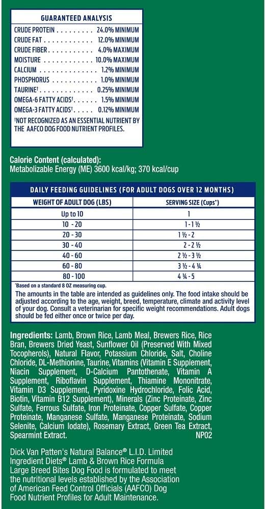 Natural Balance Limited Ingredient Large Breed Adult Dry Dog Food with Healthy Grains, Lamb & Brown Rice Recipe - Image 11