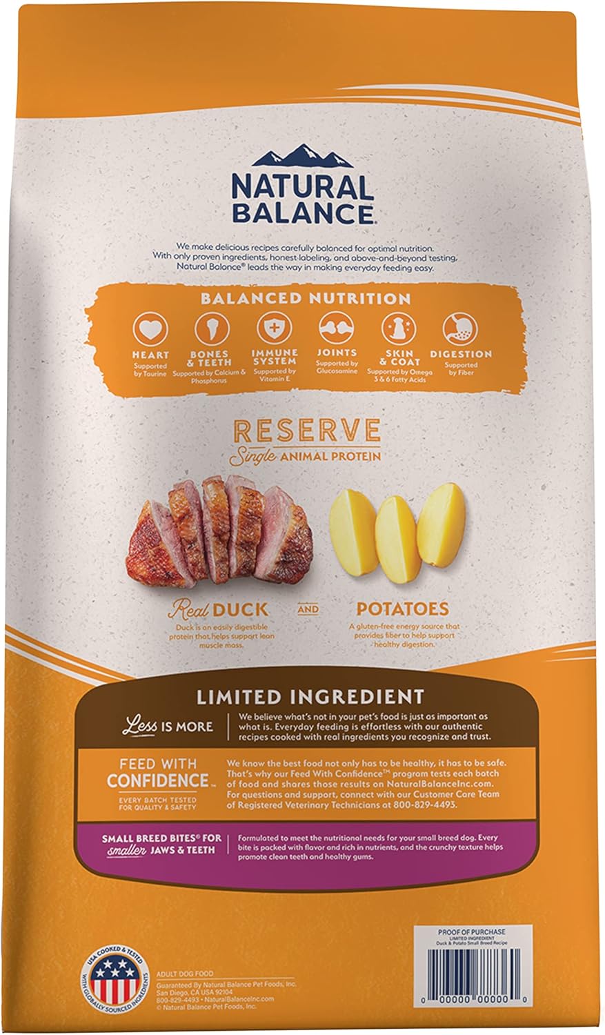 Natural Balance Limited Ingredient Small-Breed Adult Grain-Free Dry Dog Food, Reserve Duck & Potato Recipe - Image 2