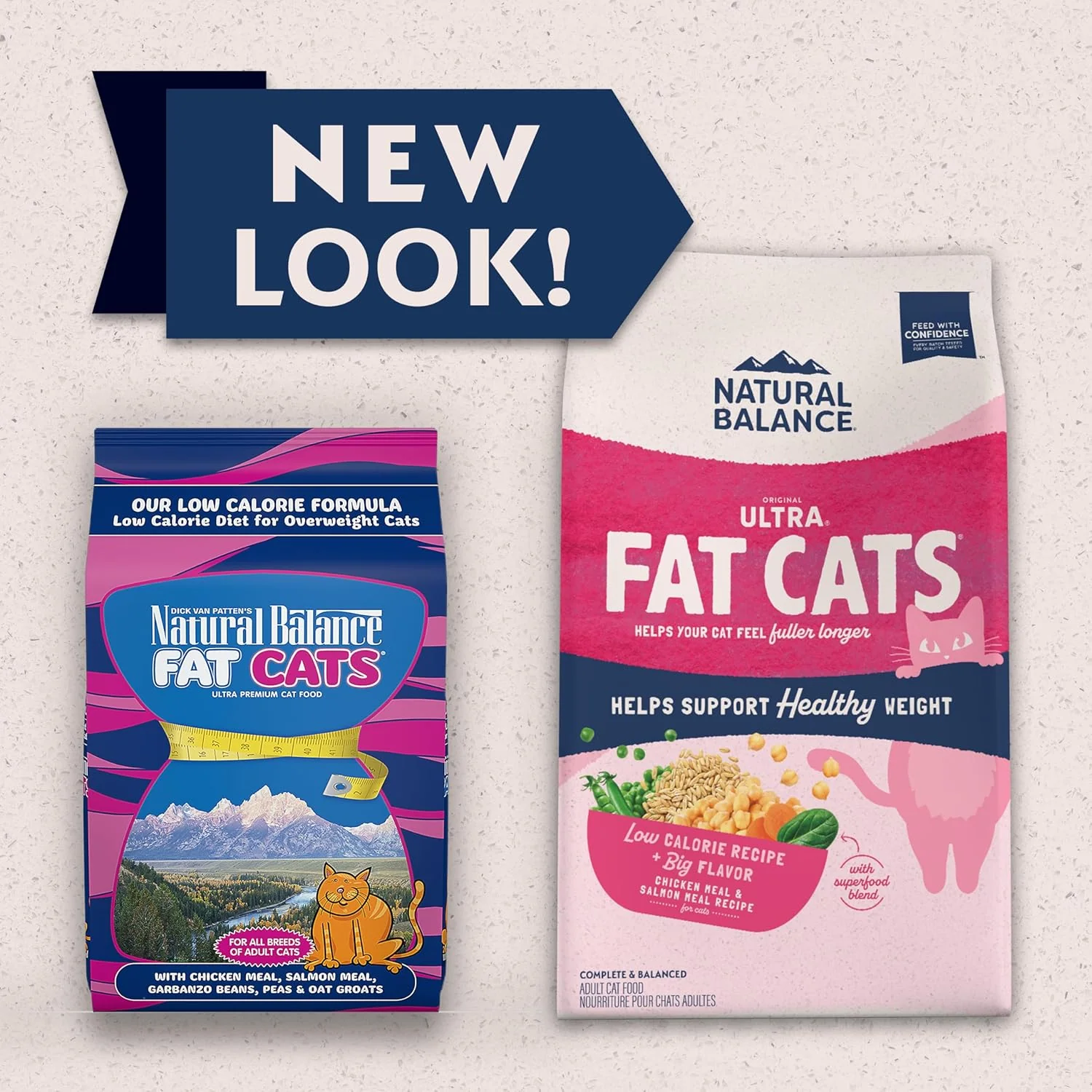 Natural Balance Fat Cats Low-Calorie Dry Cat Food for Overweight Adult Cats, Chicken Meal, Salmon Meal, Garbanzo Beans, Peas & Oat Groats Recipe, 15 Pound (Pack of 1) - Image 2