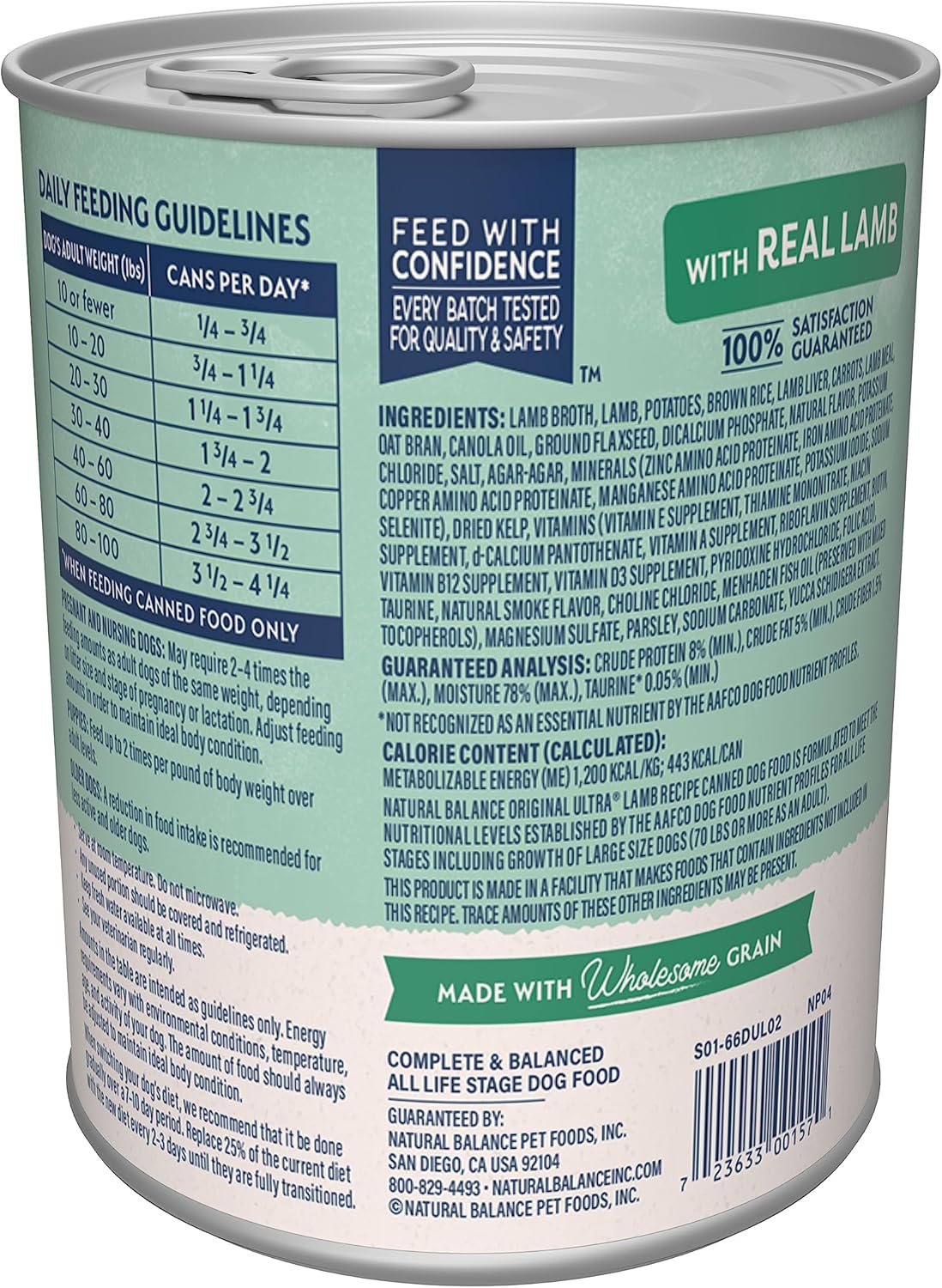 Natural Balance Original Ultra Adult Wet Dog Food, Lamb Recipe with Potatoes, Brown Rice & Carrots, 13 Ounce Can (Pack of 12) - Image 3