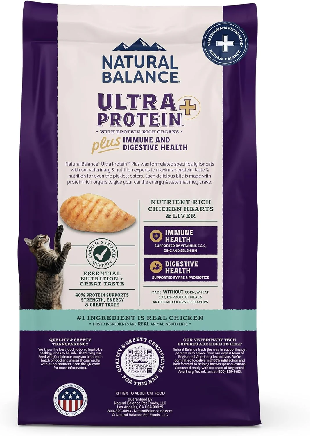 Natural Balance Ultra Protein Plus Dry Cat Food, Immune and Digestive Health Real Chicken & Chicken Meal, 2.5 lbs. - Image 3