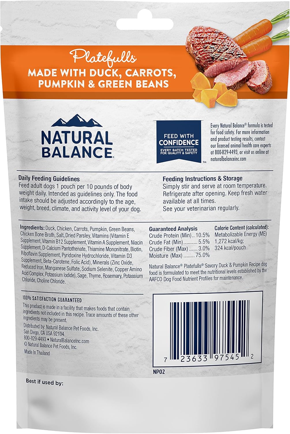 Natural Balance Platefulls Homestyle Adult Wet Dog Food, Savory Duck & Pumpkin Recipe Cooked in Bone Broth, 9 Ounce (Pack of 3) - Image 3